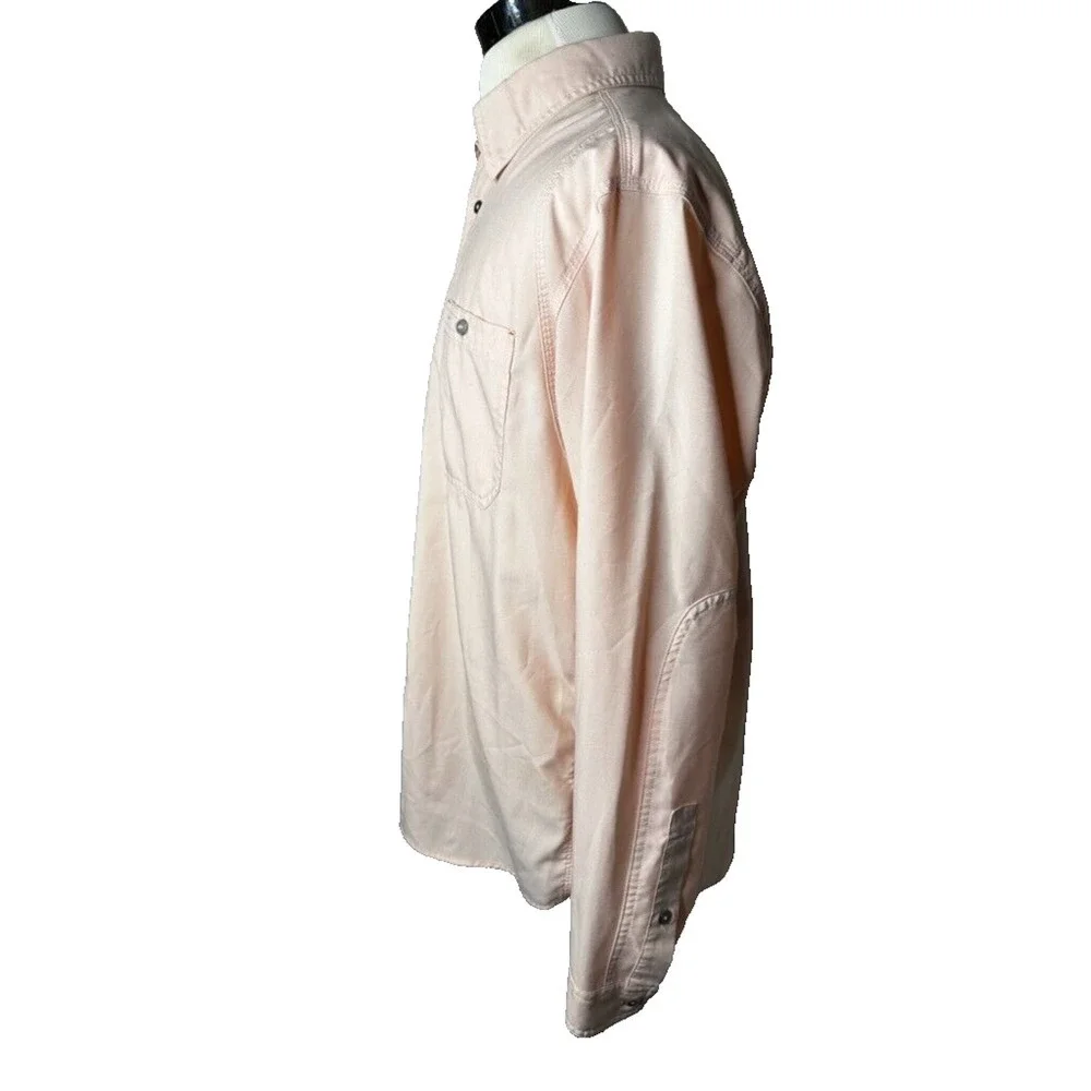 Orvis Shirt Mens Large Pink Vented Outdoors Polyester Fishing hiking Camp